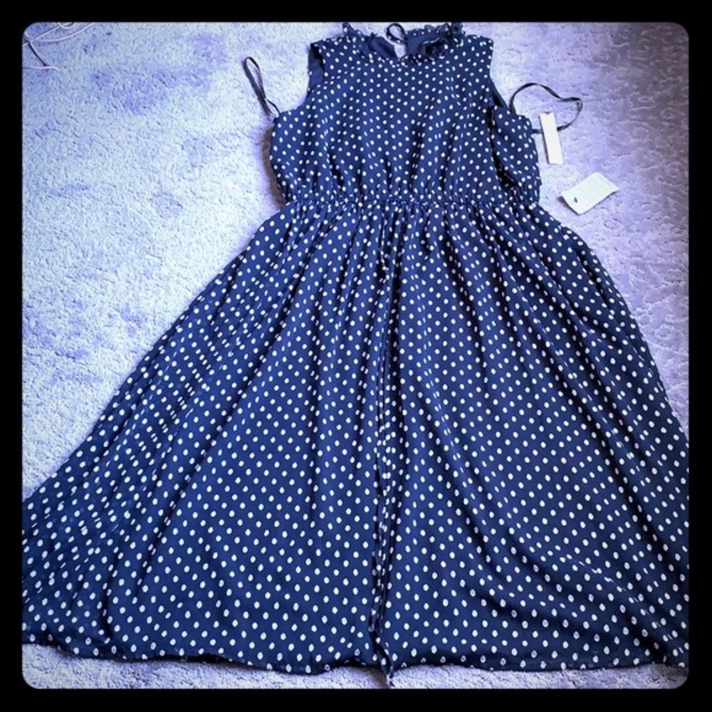 Sz12 Maggie London Navy Dress NWT